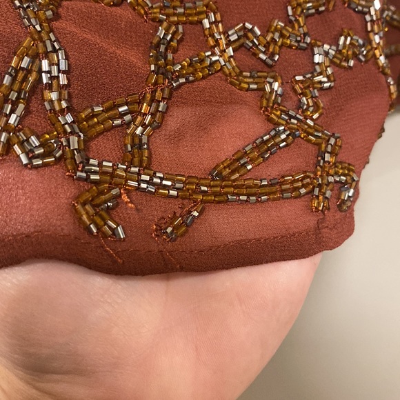 River Island Burgundy Beaded Sleeveless Blouse - Picture 10 of 10